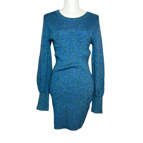 Intermix Mia Puff Sleeve Mini Sweater Dress - NWT - Picture 2 of 10